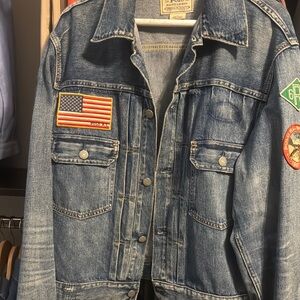 Patched Blue Denim Jacket
